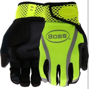 Boss Vibrant Yellow and Black Men's Gloves